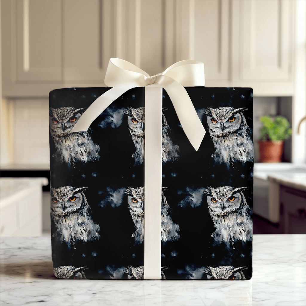 Hoot Charcoal - Wrapping Paper - Aspen & Arlo