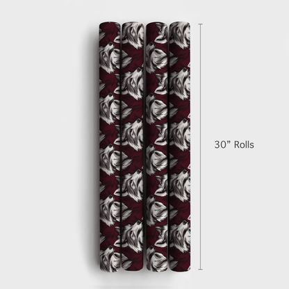 Maroon Stalk - Wrapping Paper - Aspen & Arlo