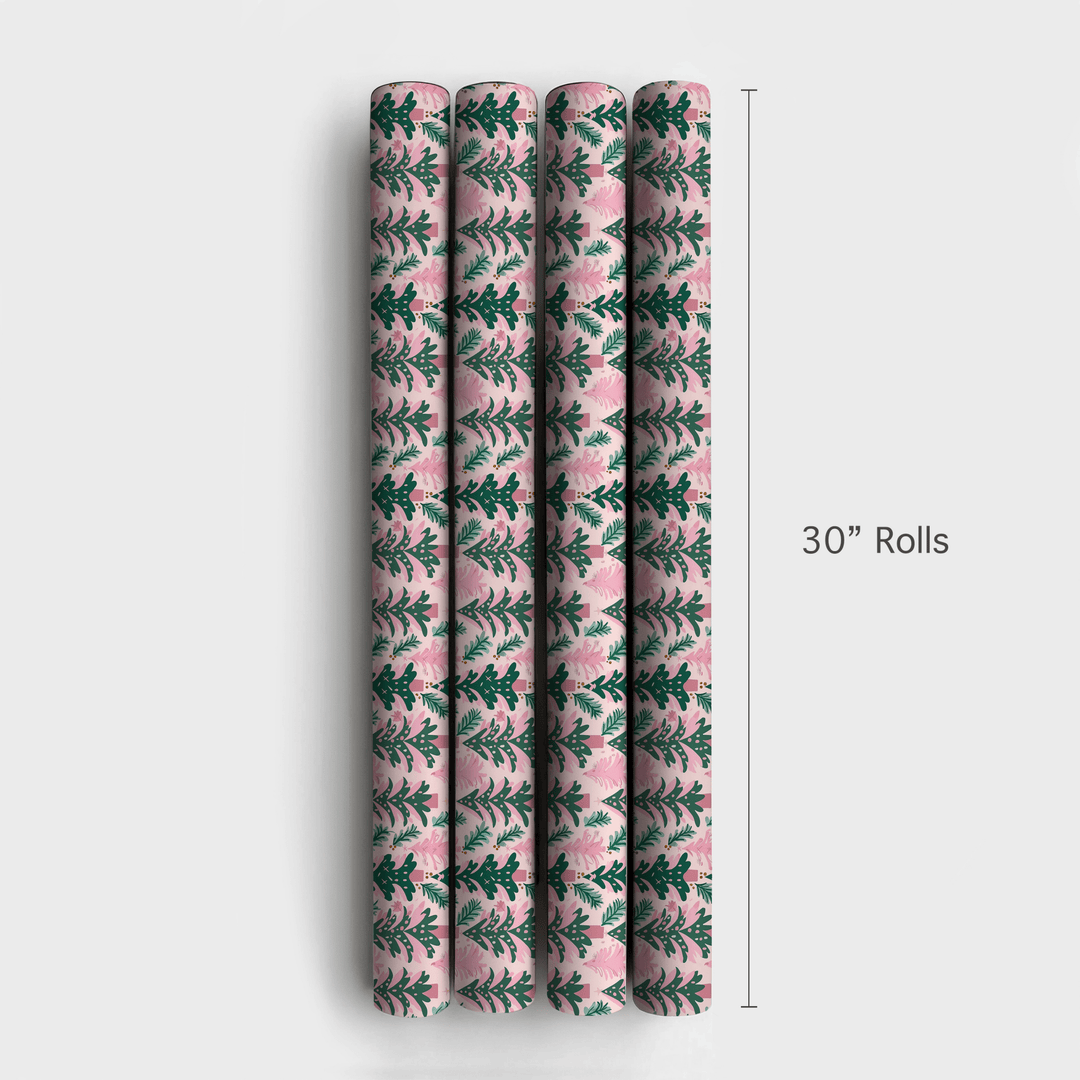 Pink Winter Forest - Wrapping Paper - Aspen & Arlo