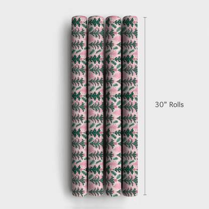 Pink Winter Forest - Wrapping Paper - Aspen & Arlo