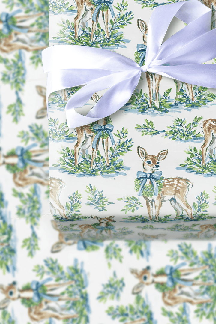Fawn Blue - Wrapping Paper - Aspen & Arlo