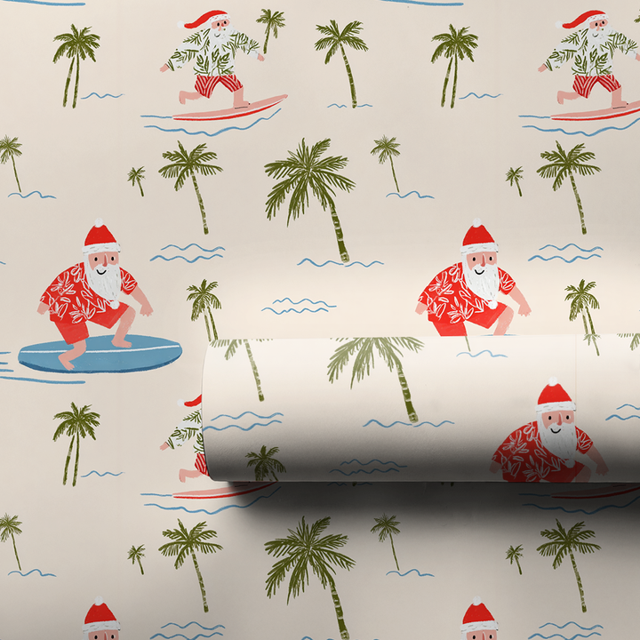 Santa Catching Waves