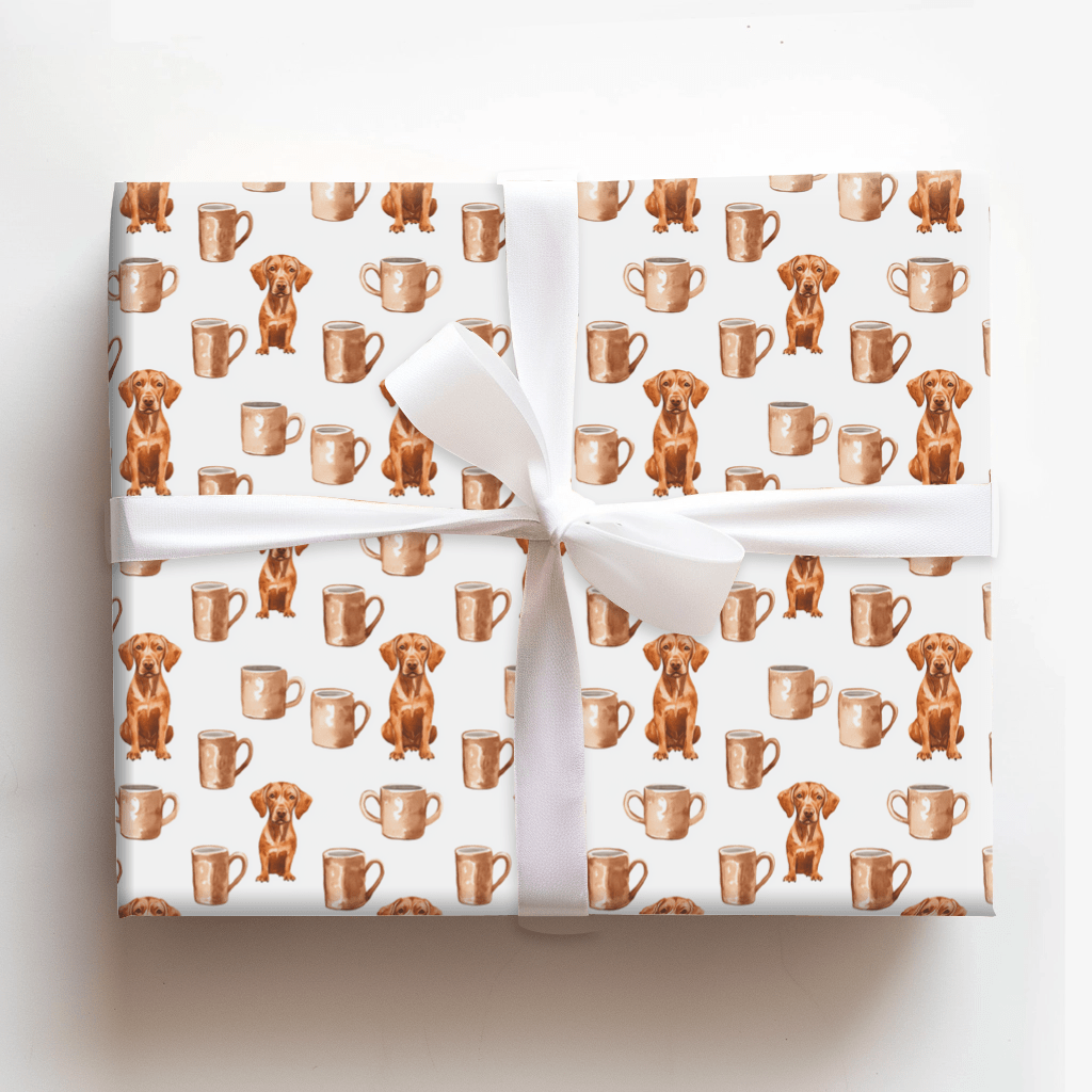 Coffee Day with the Vizsla - Wrapping Paper - Aspen & Arlo