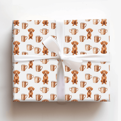 Coffee Day with the Vizsla - Wrapping Paper - Aspen & Arlo