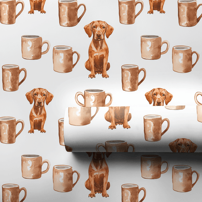 Coffee Day with the Vizsla - Wrapping Paper - Aspen & Arlo