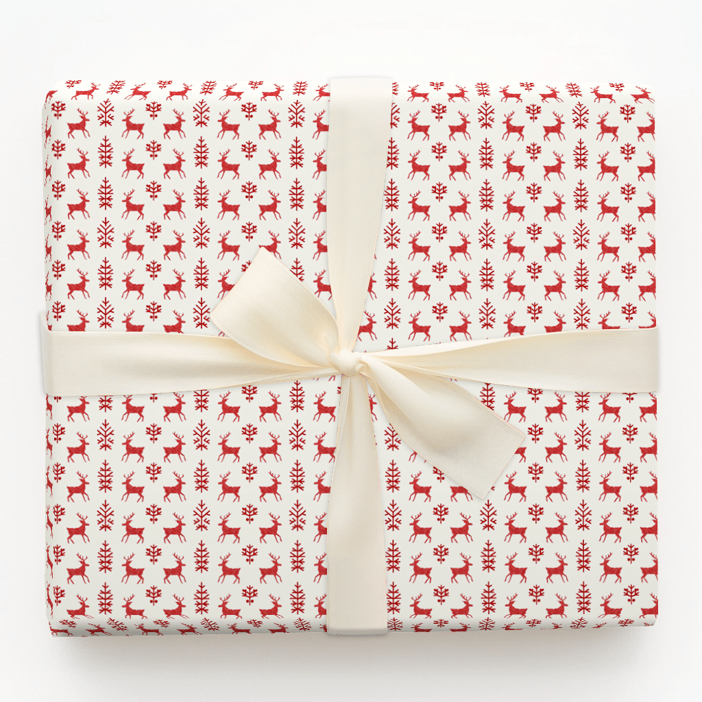 Snowy Deer - Wrapping Paper - Aspen & Arlo