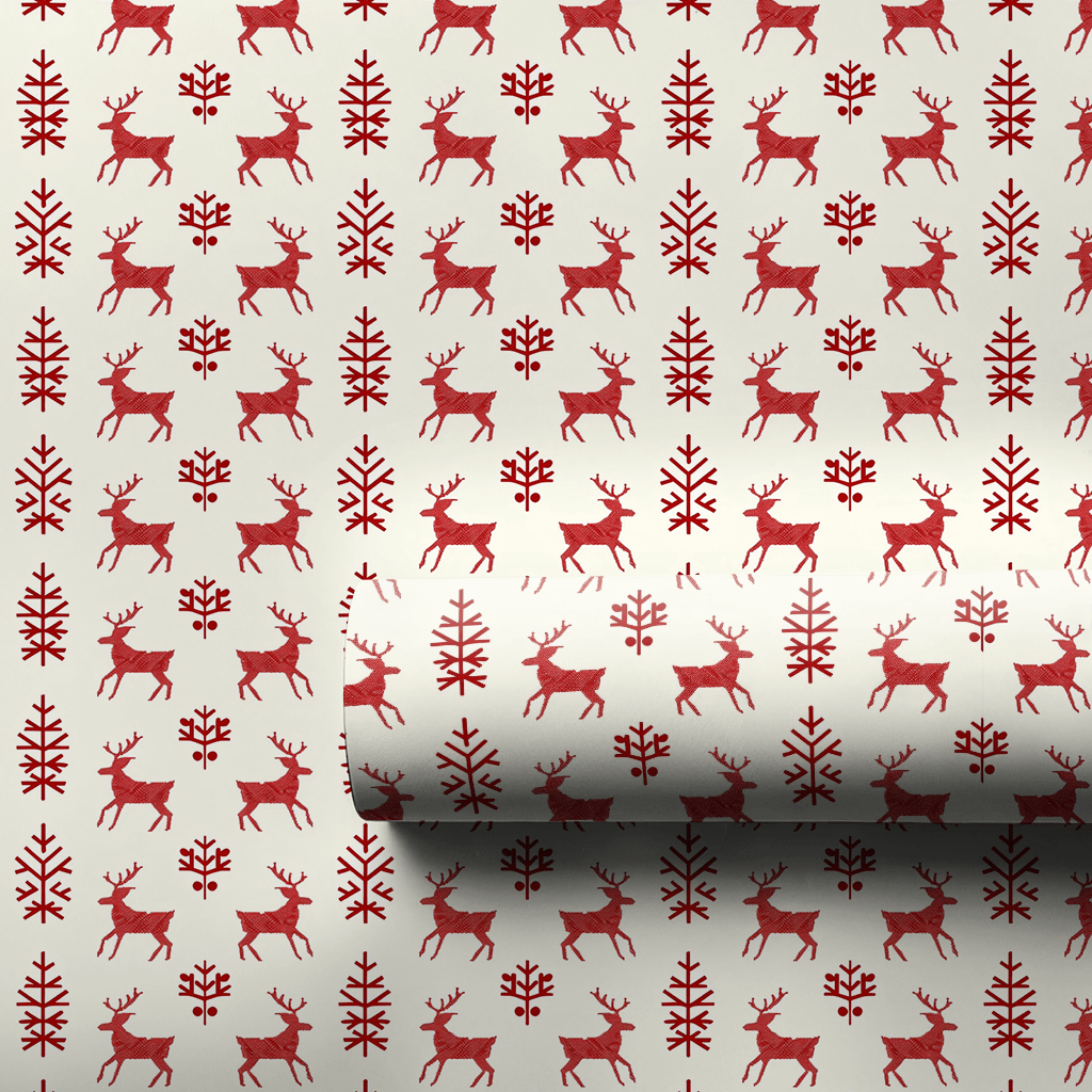 Snowy Deer - Wrapping Paper - Aspen & Arlo