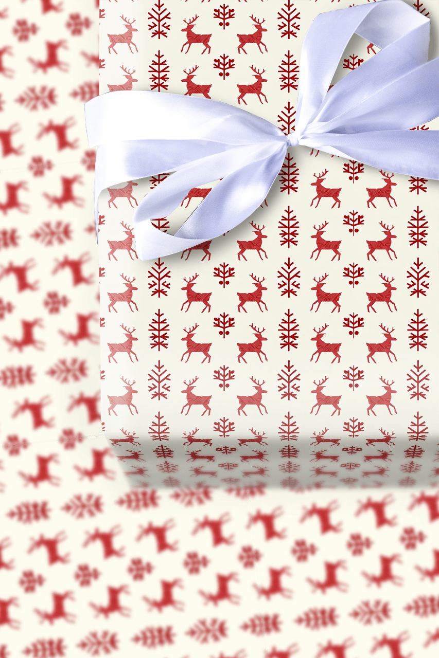 Snowy Deer - Wrapping Paper - Aspen & Arlo