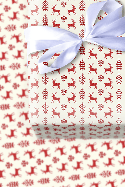 Snowy Deer - Wrapping Paper - Aspen & Arlo