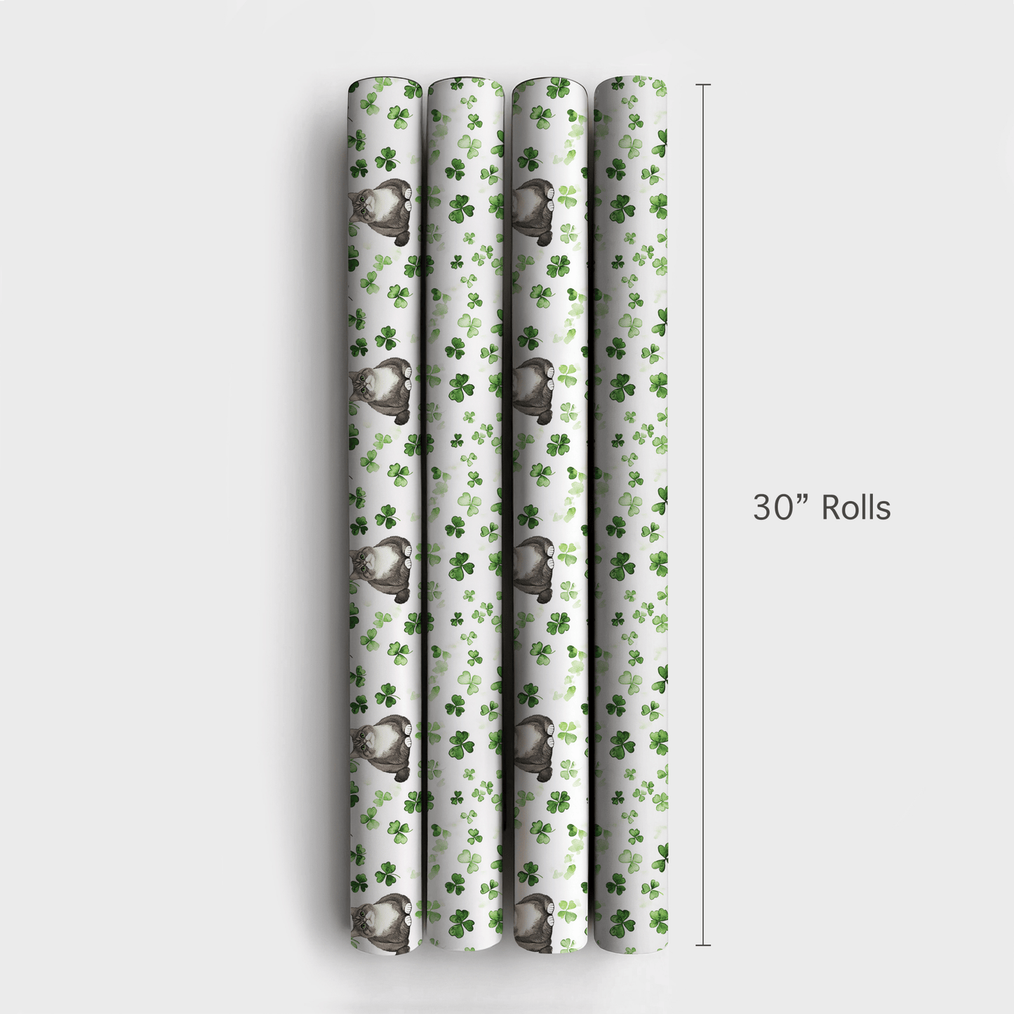 Shamrocks with the British Shorthair - Wrapping Paper - Aspen & Arlo