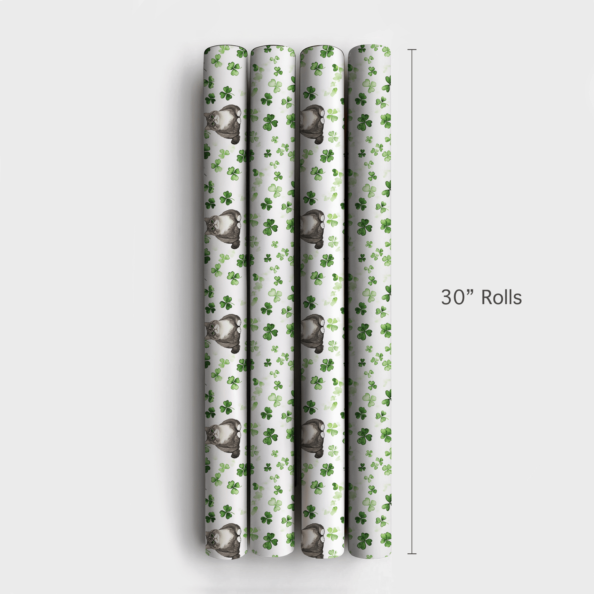 Shamrocks with the British Shorthair - Wrapping Paper - Aspen & Arlo