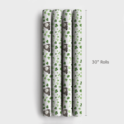 Shamrocks with the British Shorthair - Wrapping Paper - Aspen & Arlo
