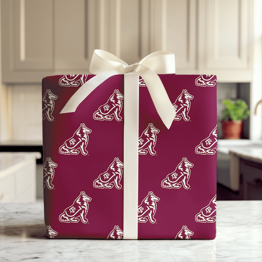 Maroon Hound Mark - Wrapping Paper - Aspen & Arlo