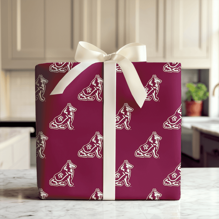 Maroon Hound Mark - Wrapping Paper - Aspen & Arlo