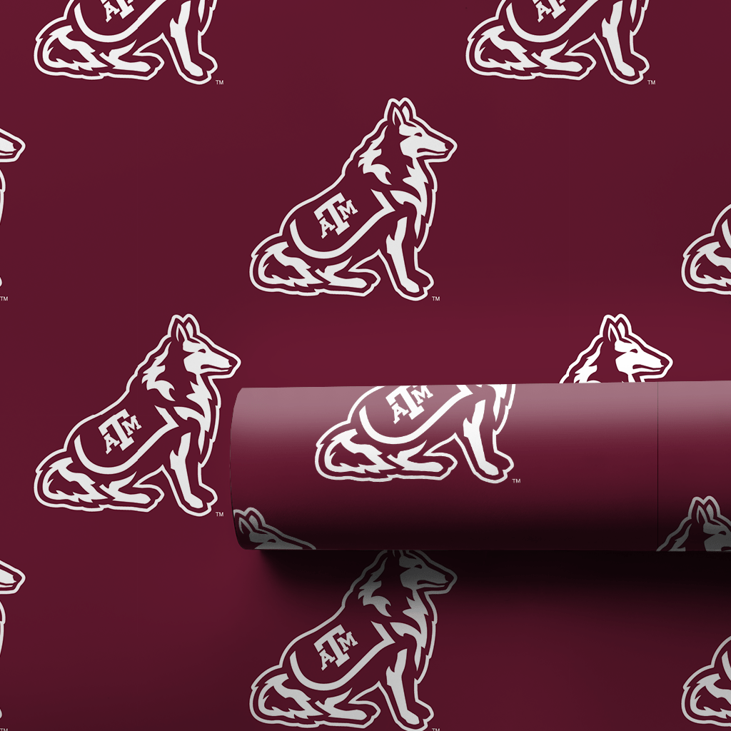 Maroon Hound Mark - Wrapping Paper - Aspen & Arlo