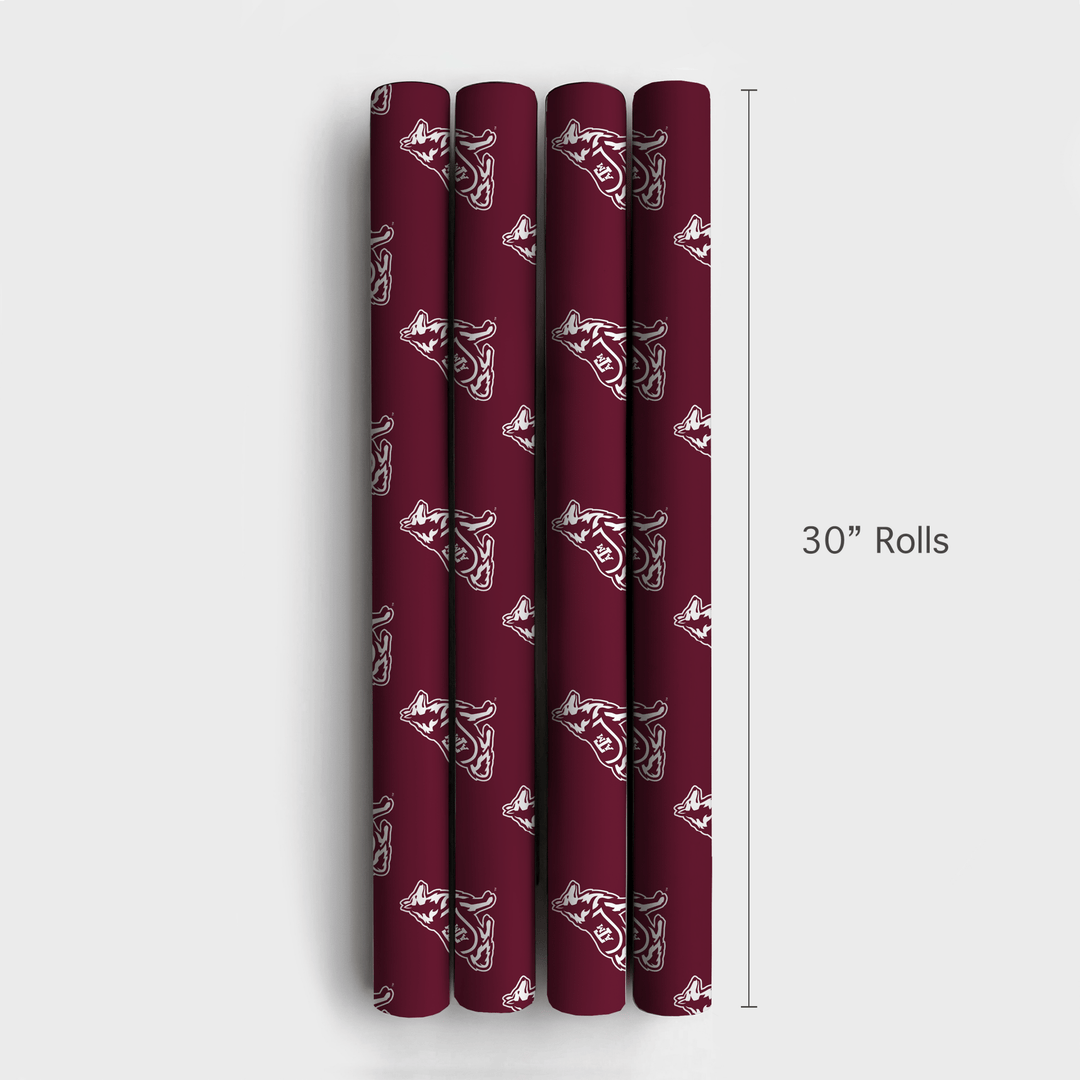 Maroon Hound Mark - Wrapping Paper - Aspen & Arlo