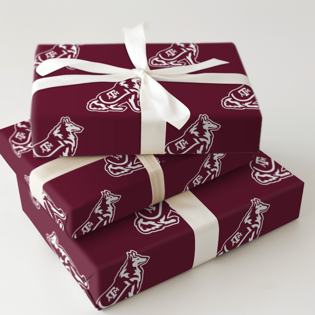 Maroon Hound Mark - Wrapping Paper - Aspen & Arlo