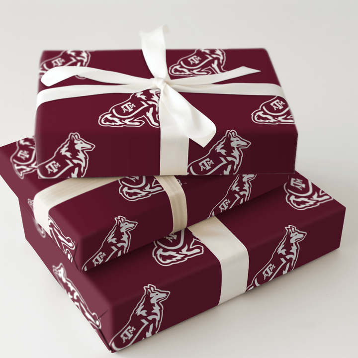 Maroon Hound Mark - Wrapping Paper - Aspen & Arlo