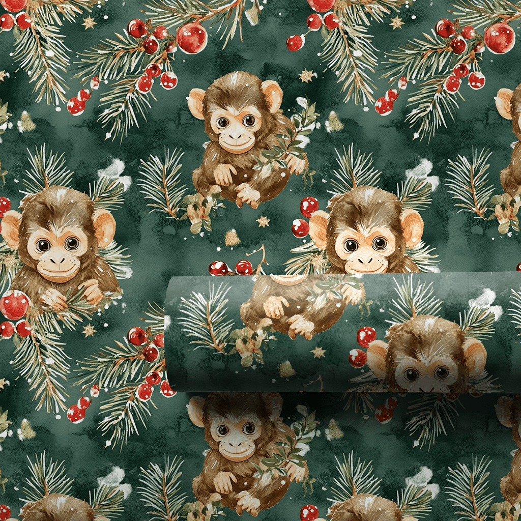 Monkeying Around the Tree - Wrapping Paper - Aspen & Arlo