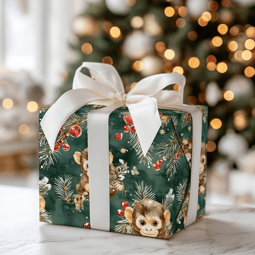 Monkeying Around the Tree - Wrapping Paper - Aspen & Arlo
