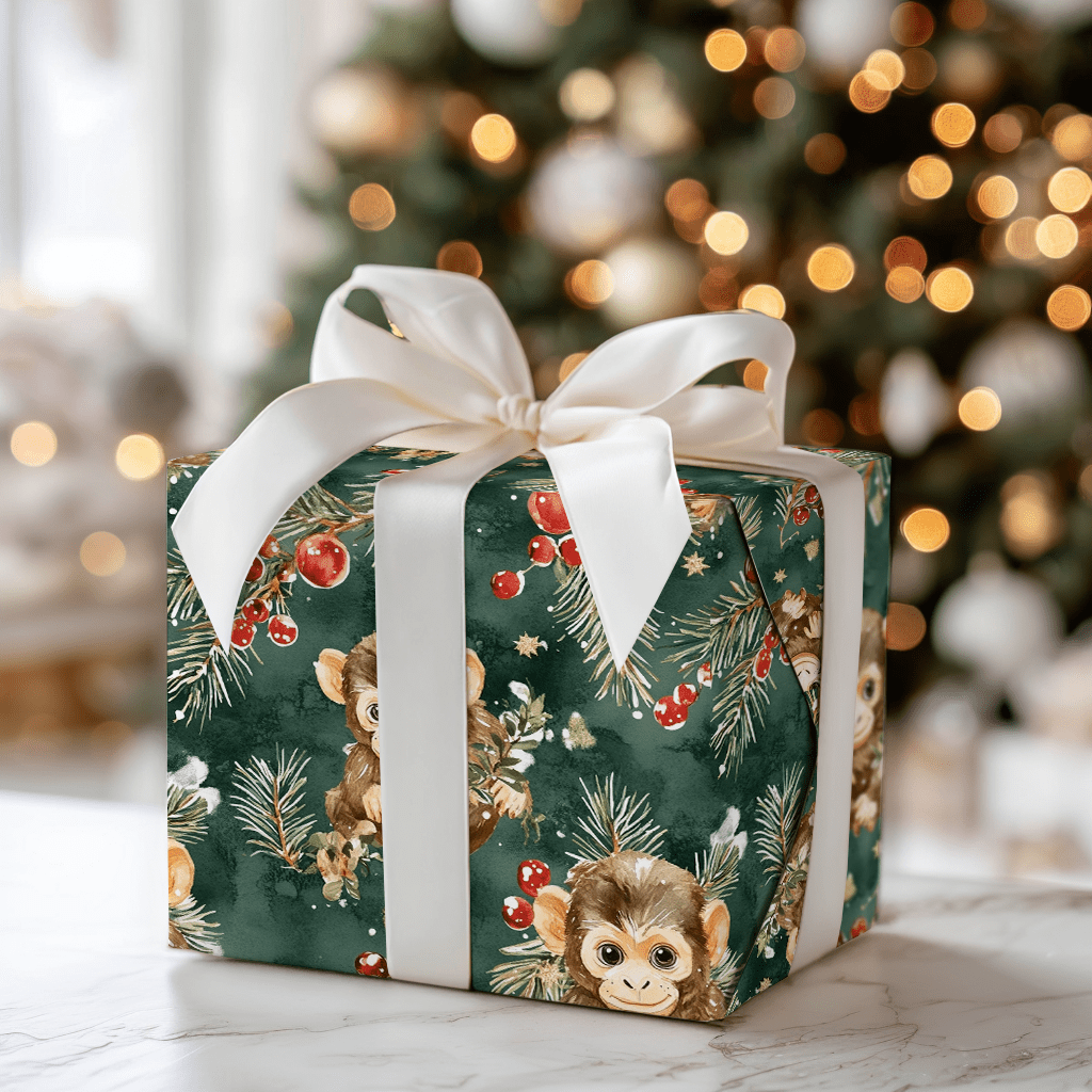 Monkeying Around the Tree - Wrapping Paper - Aspen & Arlo