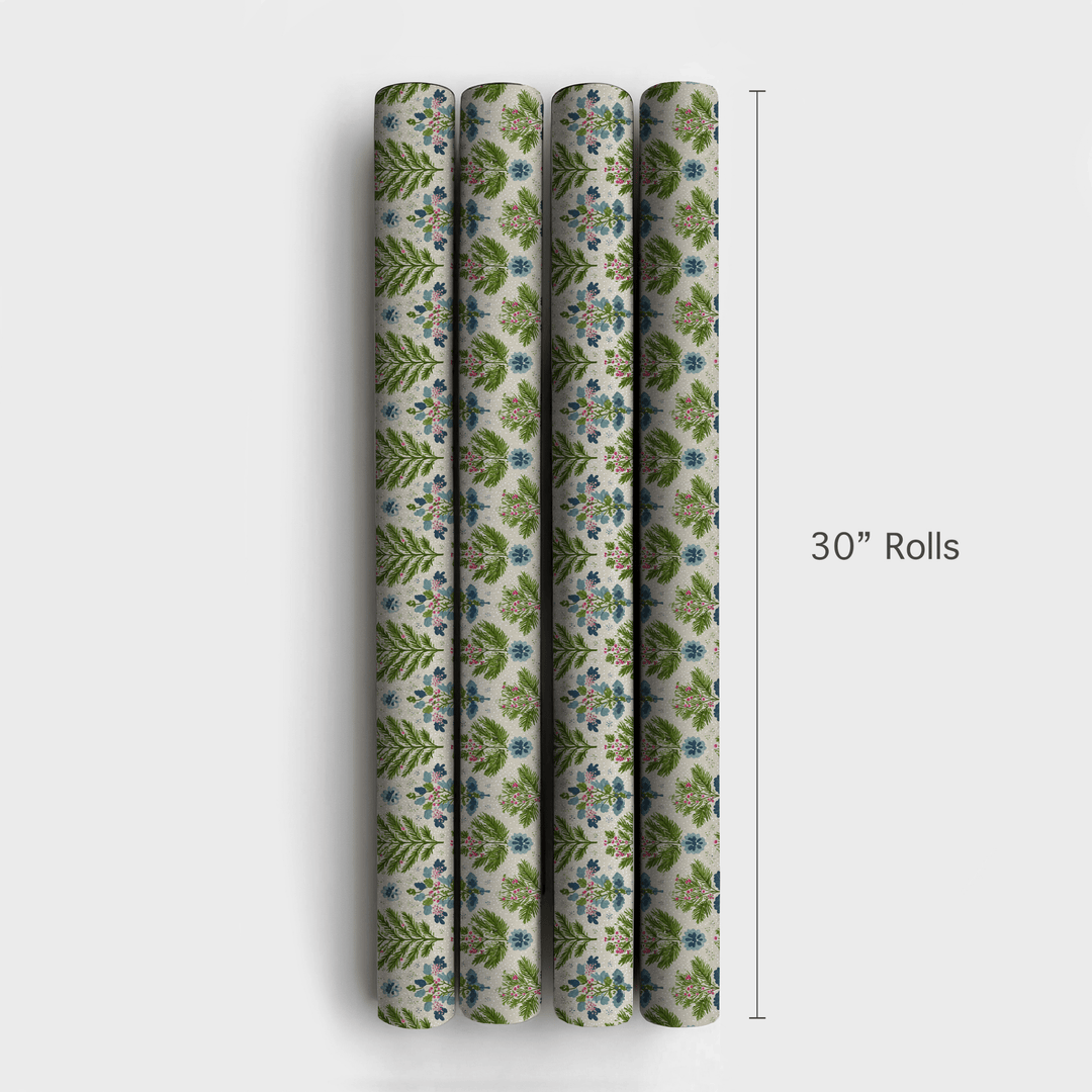 Winter Evergreen Damask - Wrapping Paper - Aspen & Arlo