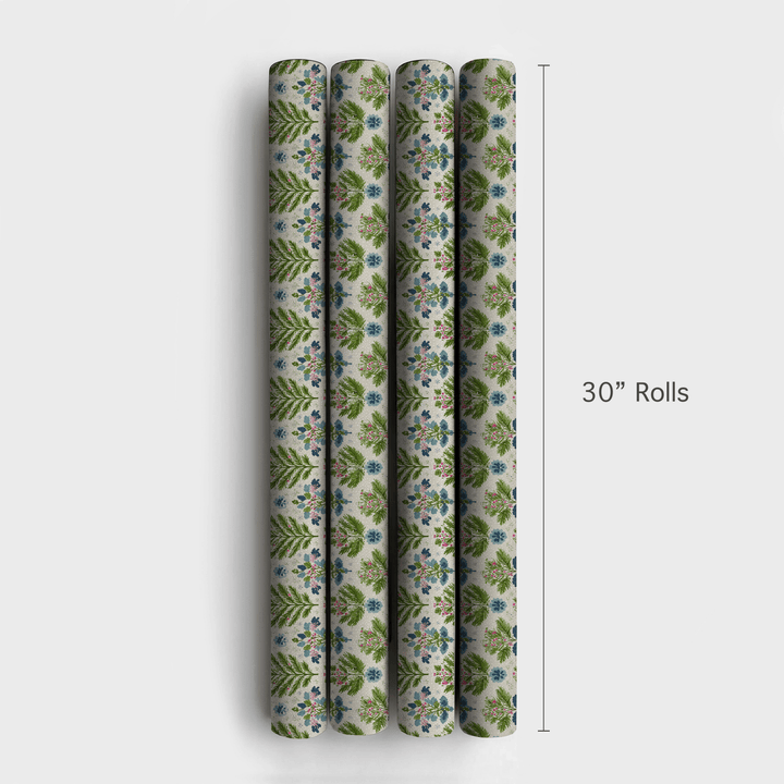 Winter Evergreen Damask - Wrapping Paper - Aspen & Arlo