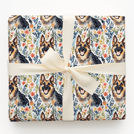 Garden with the German Shepherd - Wrapping Paper - Aspen & Arlo