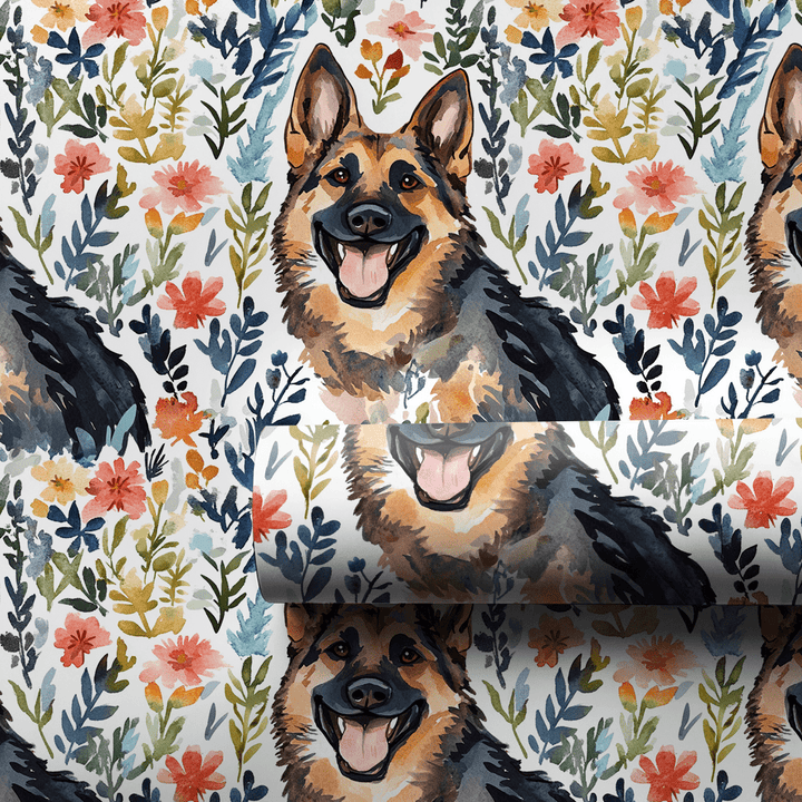 Garden with the German Shepherd - Wrapping Paper - Aspen & Arlo