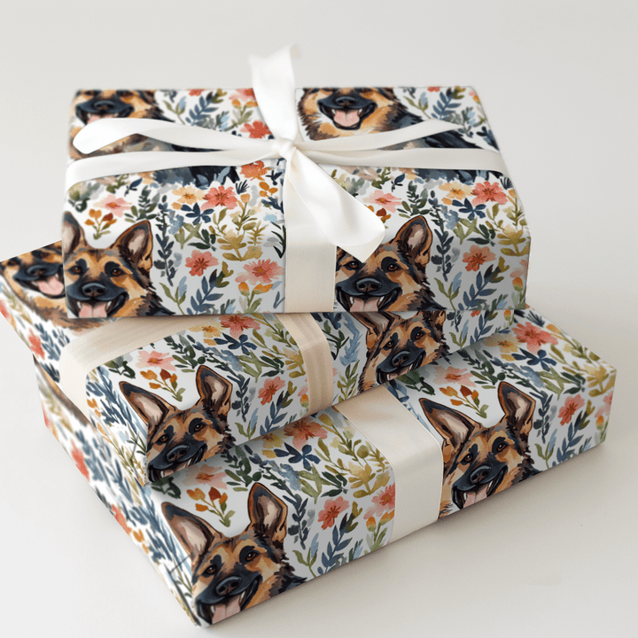 Garden with the German Shepherd - Wrapping Paper - Aspen & Arlo