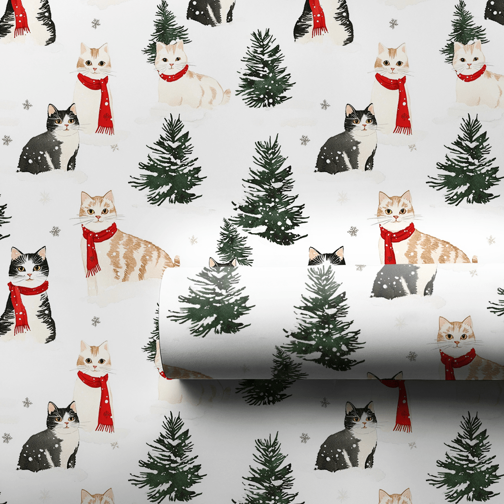Snow Day for the Cats - Wrapping Paper - Aspen & Arlo