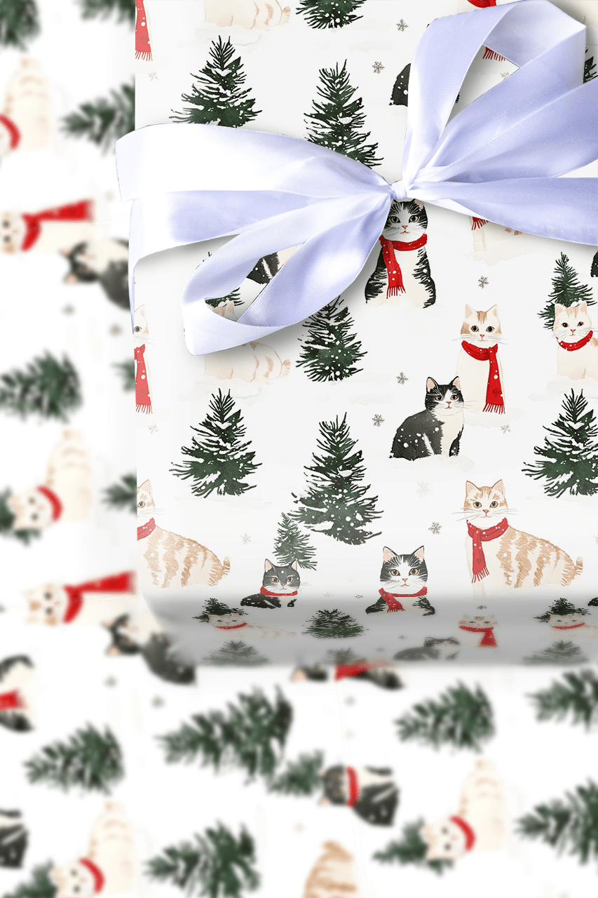 Snow Day for the Cats - Wrapping Paper - Aspen & Arlo