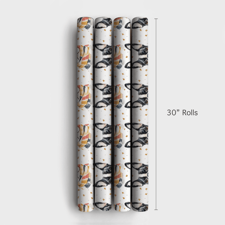 Bundle Up with the Boston Terrier - Wrapping Paper - Aspen & Arlo