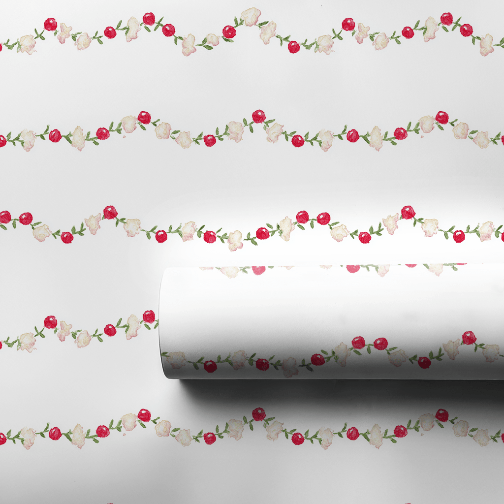 Holly Berry Border - Wrapping Paper - Aspen & Arlo