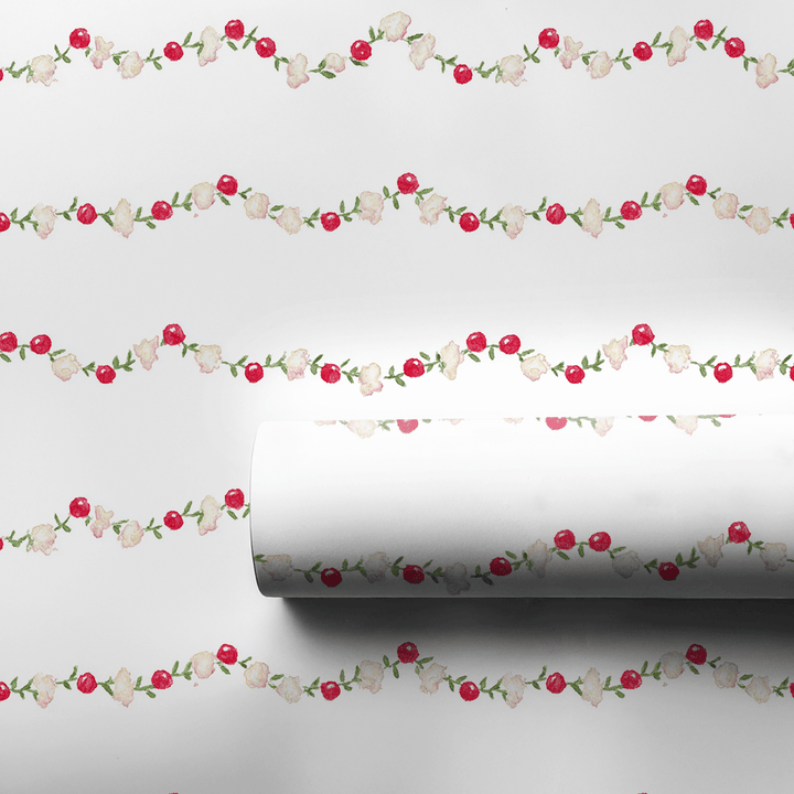 Holly Berry Border - Wrapping Paper - Aspen & Arlo