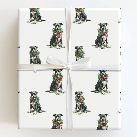 Pit Bull Festive - Wrapping Paper - Aspen & Arlo