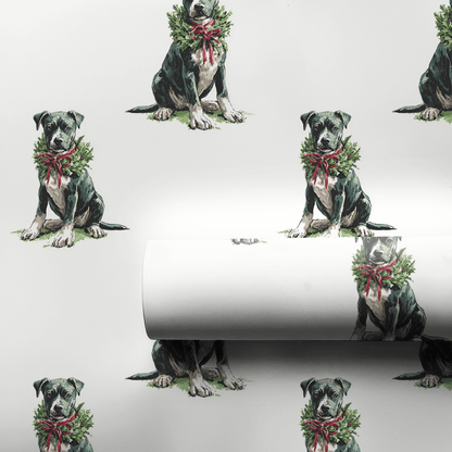 Pit Bull Festive - Wrapping Paper - Aspen & Arlo