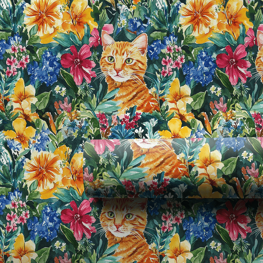 Garden Day with the Orange Tabby - Wrapping Paper - Aspen & Arlo