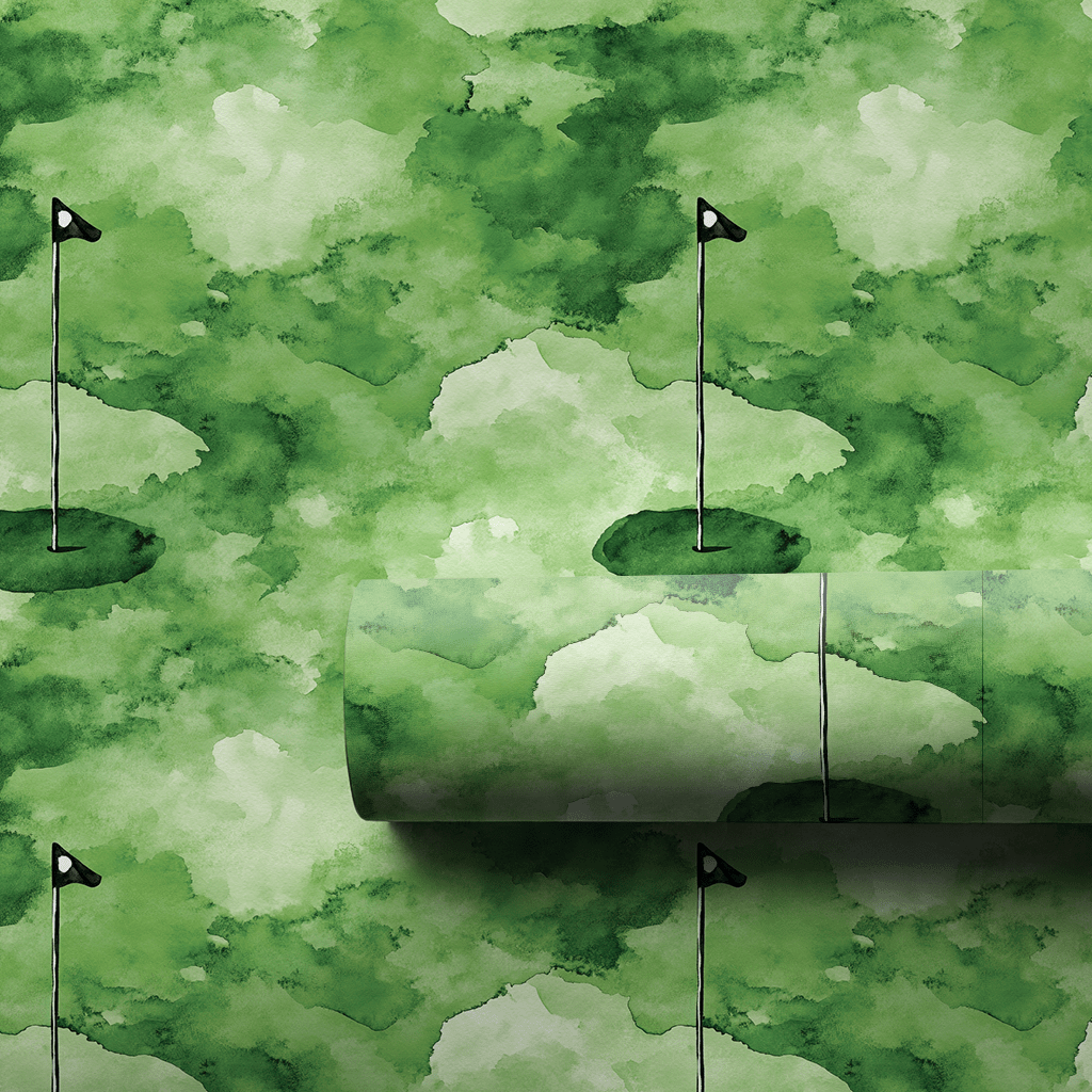 Green Putt - Wrapping Paper - Aspen & Arlo