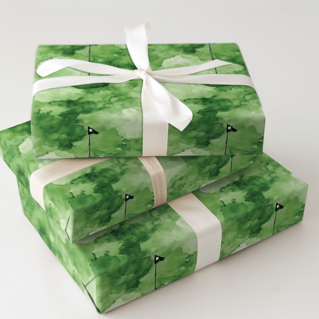 Green Putt - Wrapping Paper - Aspen & Arlo