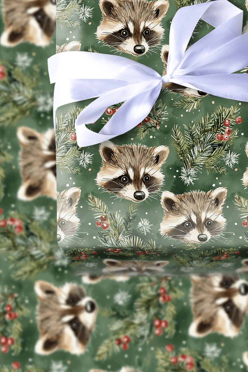 Racoon's Merry Mayhem - Wrapping Paper - Aspen & Arlo