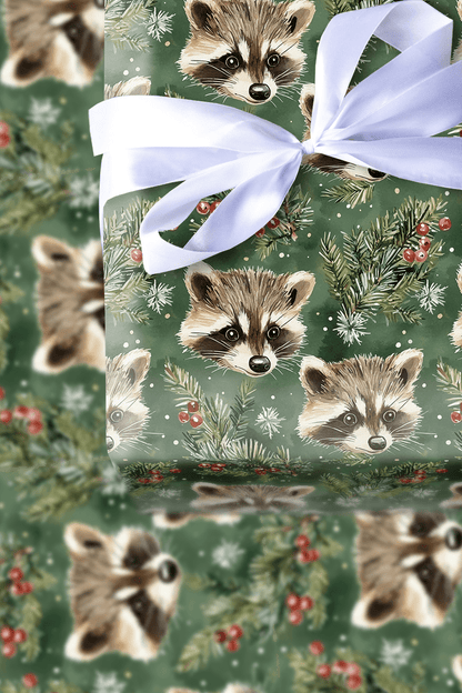 Racoon's Merry Mayhem - Wrapping Paper - Aspen & Arlo