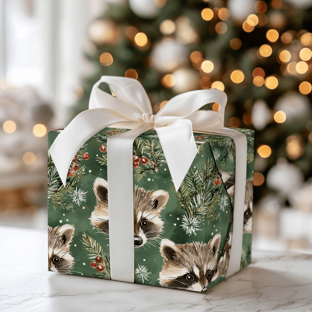 Racoon's Merry Mayhem - Wrapping Paper - Aspen & Arlo