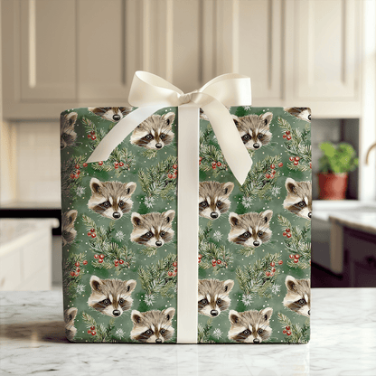 Racoon's Merry Mayhem - Wrapping Paper - Aspen & Arlo