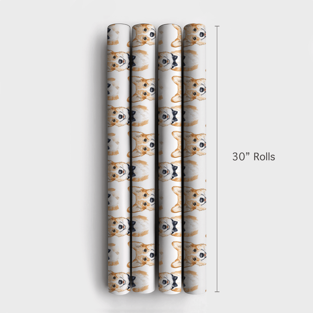 Black Tie with the Corgis - Wrapping Paper - Aspen & Arlo