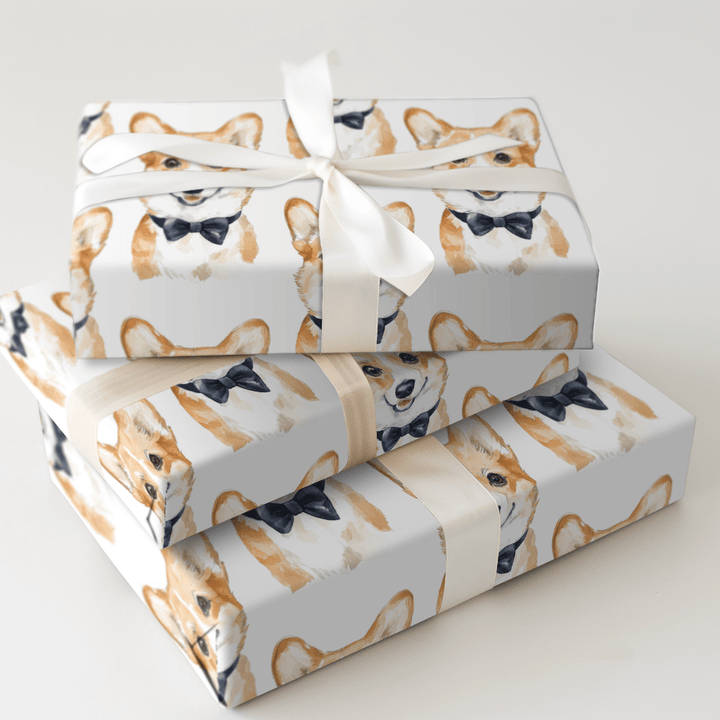 Black Tie with the Corgis - Wrapping Paper - Aspen & Arlo