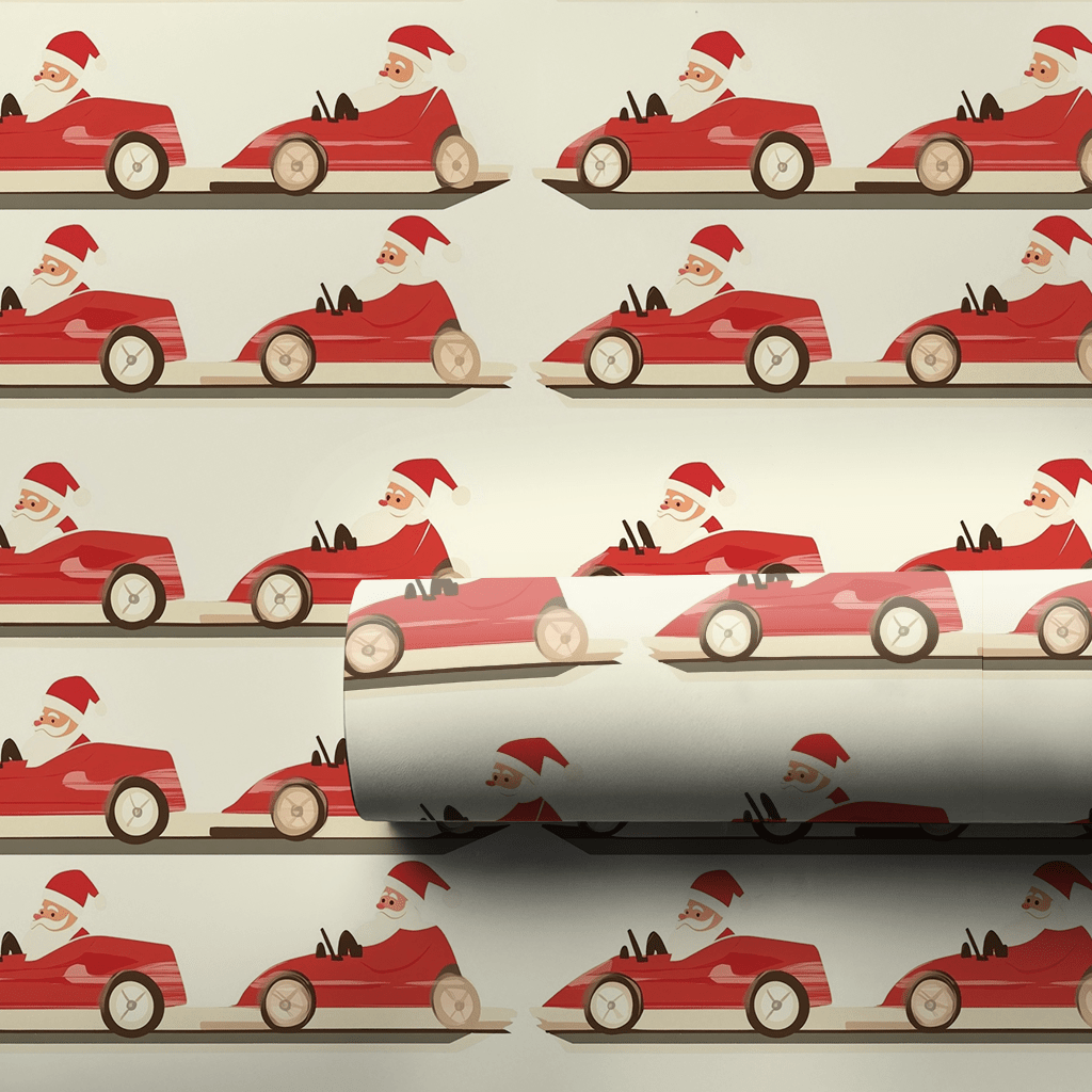 Santas Fast Lane - Wrapping Paper - Aspen & Arlo