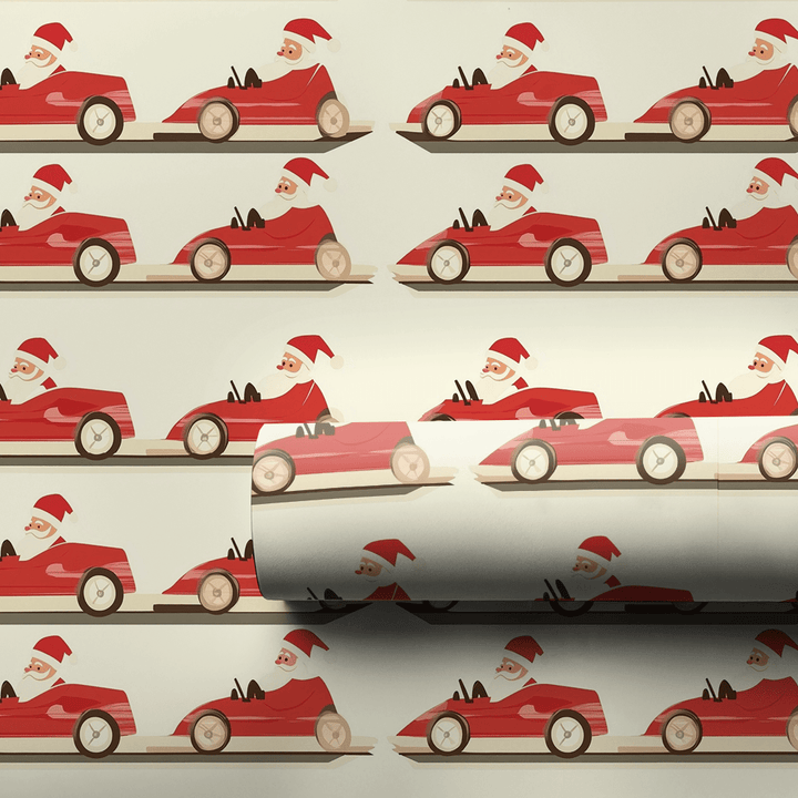 Santas Fast Lane - Wrapping Paper - Aspen & Arlo