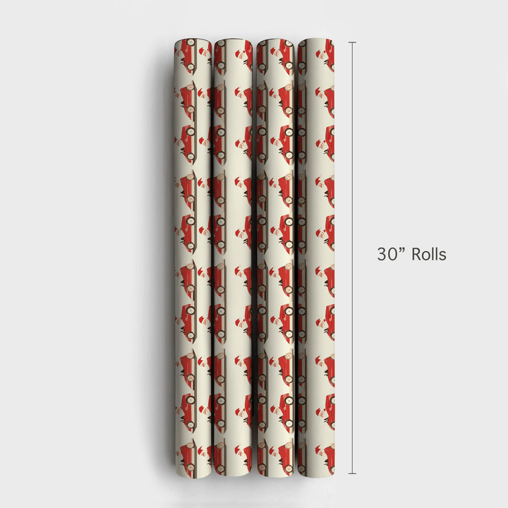 Santas Fast Lane - Wrapping Paper - Aspen & Arlo