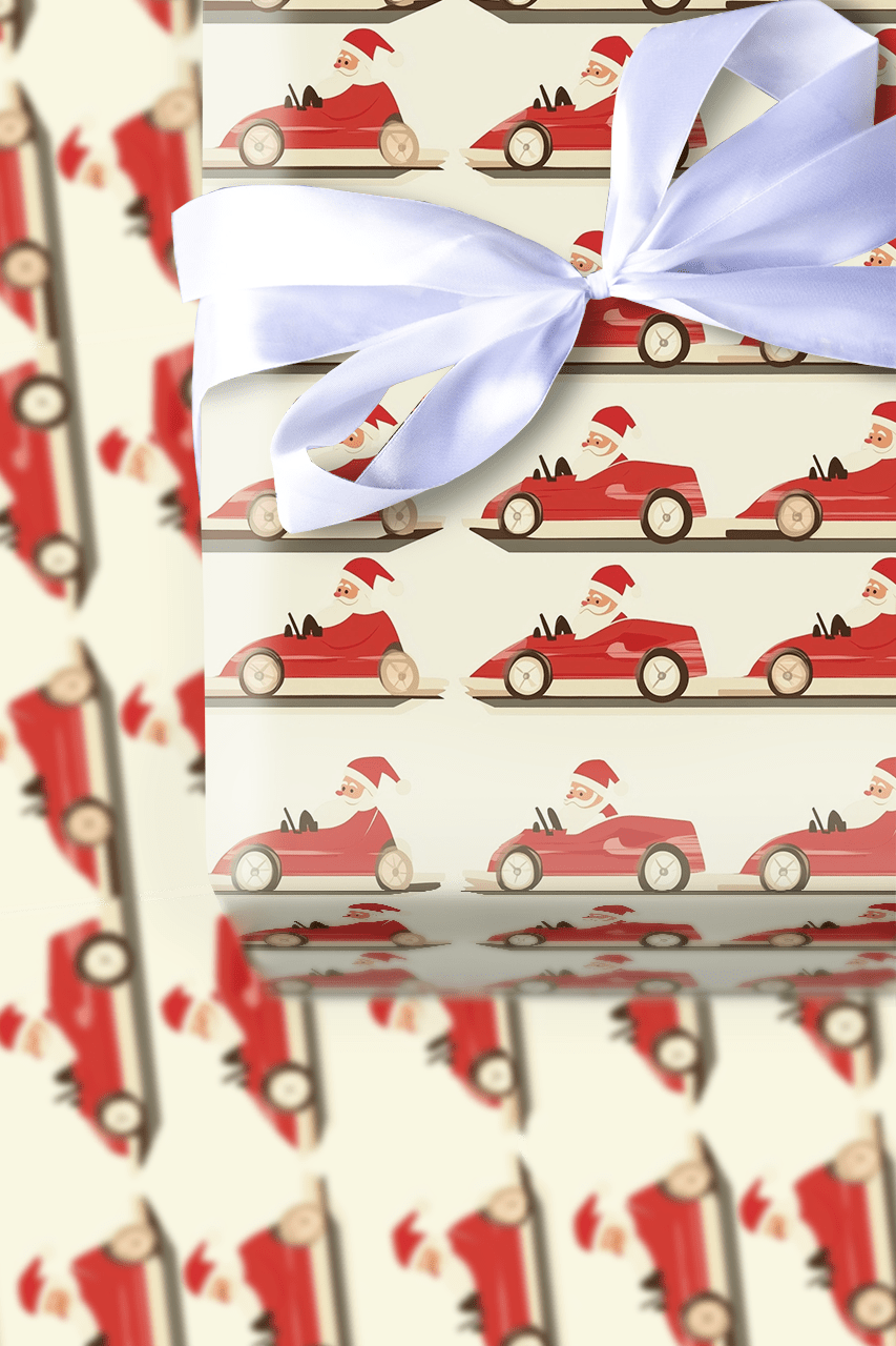 Santas Fast Lane - Wrapping Paper - Aspen & Arlo